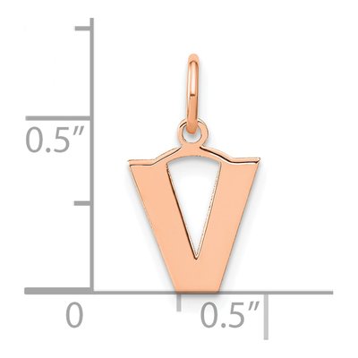 14K Rose Gold Letter V Pendant – view 4