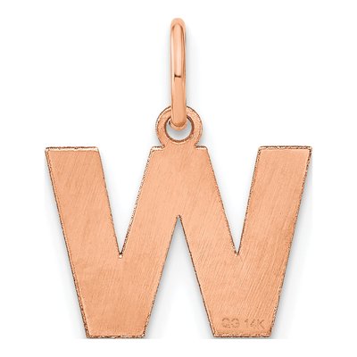 14K Rose Gold Letter W Pendant – view 3