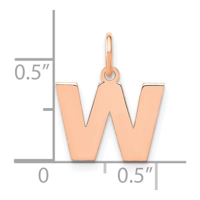 14K Rose Gold Letter W Pendant – view 4