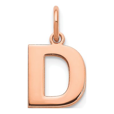 Rose Gold-Plated Sterling Silver Letter D Pendant