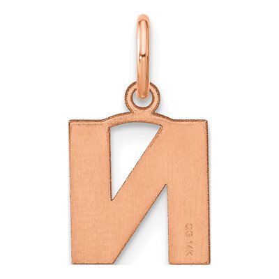 Rose Gold-Plated Sterling Silver Letter N Pendant – view 3