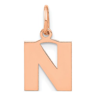 Rose Gold-Plated Sterling Silver Letter N Pendant
