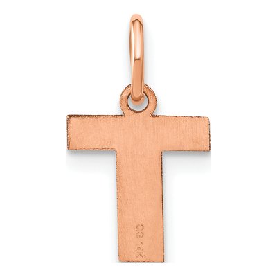 Rose Gold-Plated Sterling Silver Letter T Pendant – view 3