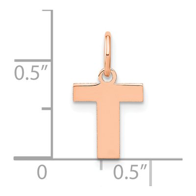 Rose Gold-Plated Sterling Silver Letter T Pendant – view 4