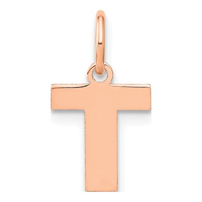 Rose Gold-Plated Sterling Silver Letter T Pendant