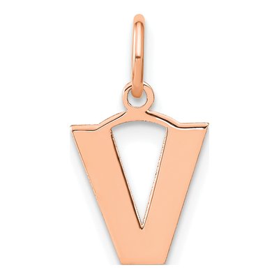 Rose Gold-Plated Sterling Silver Letter V Pendant