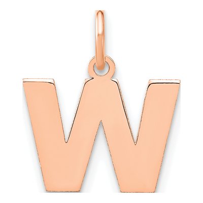 Rose Gold-Plated Sterling Silver Letter W Pendant