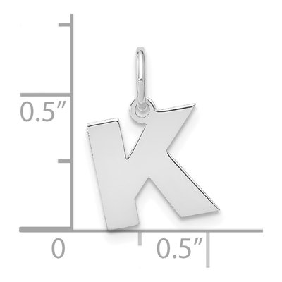 Sterling Silver Letter K Pendant – view 4