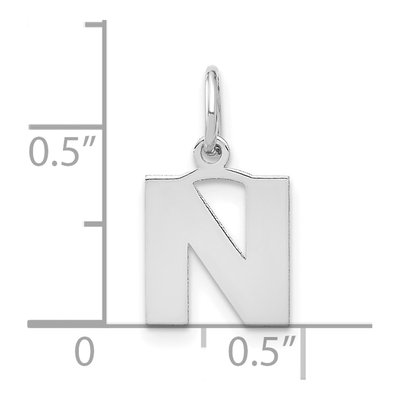 Sterling Silver Letter N Pendant – view 4
