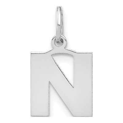 Sterling Silver Letter N Pendant