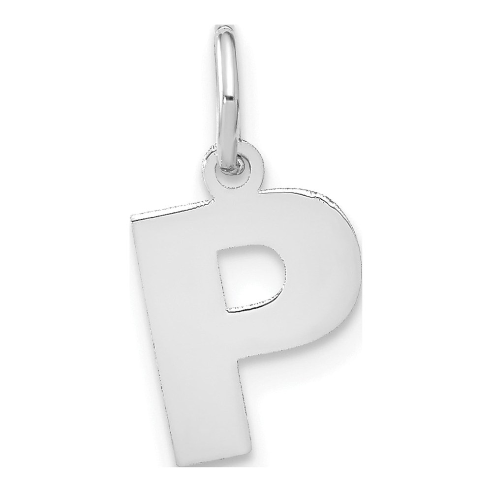 Sterling Silver Rhodium-Plated Letter P Initial Pendant