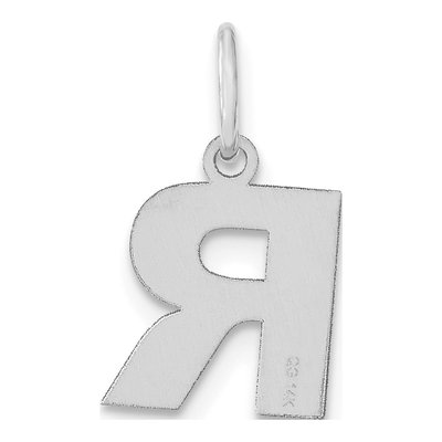 Sterling Silver Letter R Pendant – view 3