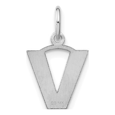 Sterling Silver Letter V Pendant – view 3