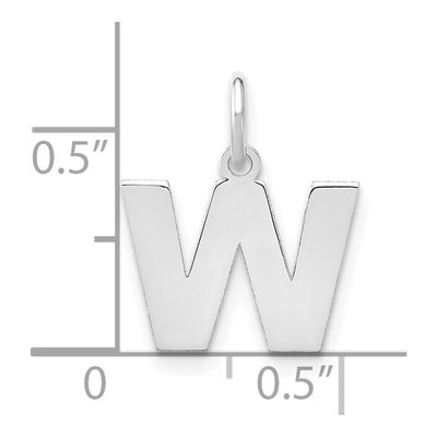 Sterling Silver Letter W Pendant – view 4