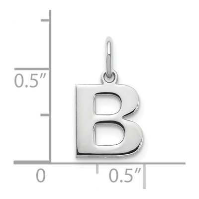14K White Gold Letter B Pendant – view 3