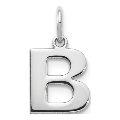 14K White Gold Letter B Pendant