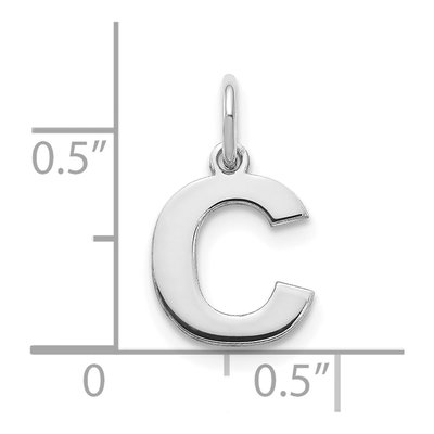 14K White Gold Letter C Pendant – view 4