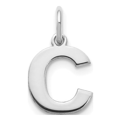14K White Gold Letter C Pendant