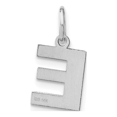 14K White Gold Letter E Pendant – view 3