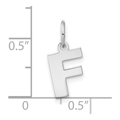 14K White Gold Letter F Pendant – view 4