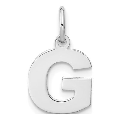 14K White Gold Letter G Pendant