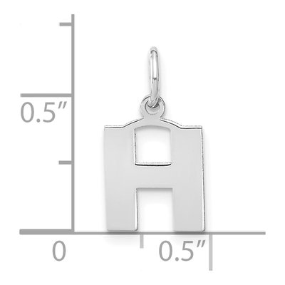 14K White Gold Letter H Pendant – view 4