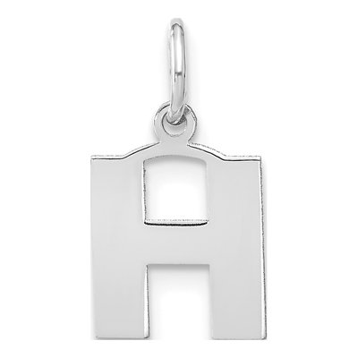 14K White Gold Letter H Pendant