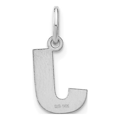 14K White Gold Letter J Pendant – view 3