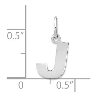14K White Gold Letter J Pendant – view 4