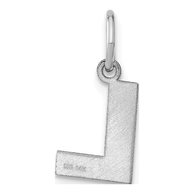 14K White Gold Letter L Pendant – view 3