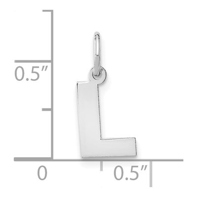 14K White Gold Letter L Pendant – view 4