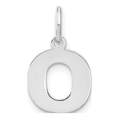 14K White Gold Letter O Pendant