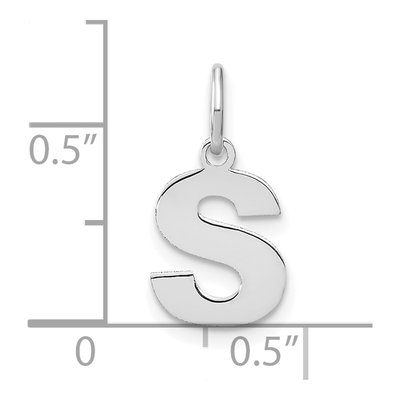 14K White Gold Letter S Pendant – view 4