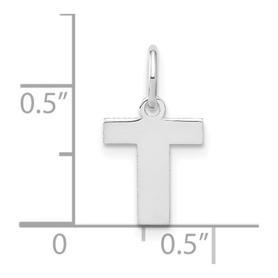 14K White Gold Letter T Pendant – view 4