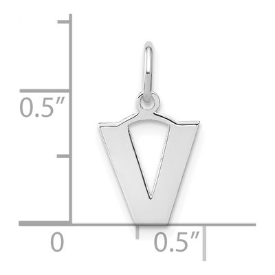 14K White Gold Letter V Pendant – view 4