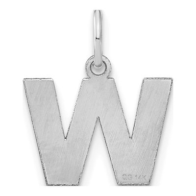 14K White Gold Letter W Pendant – view 3