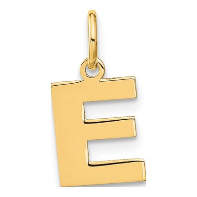 14K Yellow Gold Letter E Pendant