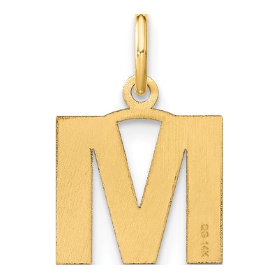 14K Yellow Gold Letter M Pendant – view 4