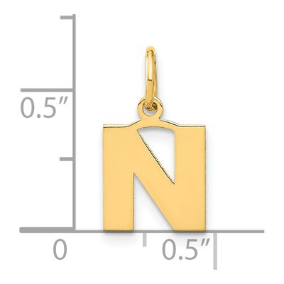 14K Yellow Gold Letter N Pendant – view 5