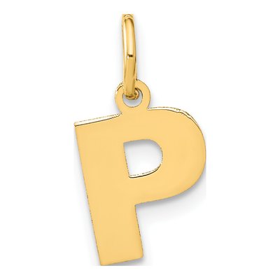 14K Yellow Gold Letter P Pendant