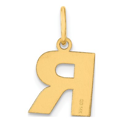 14K Yellow Gold Letter R Pendant – view 4