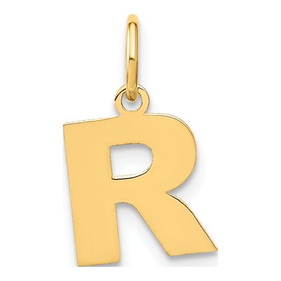 14K Yellow Gold Letter R Pendant