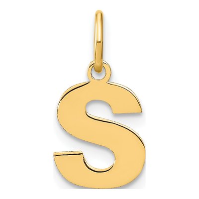 14K Yellow Gold Letter S Pendant
