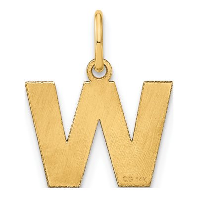 14K Yellow Gold Letter W Pendant – view 4