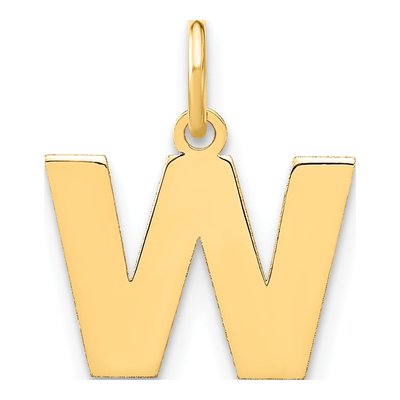 14K Yellow Gold Letter W Pendant