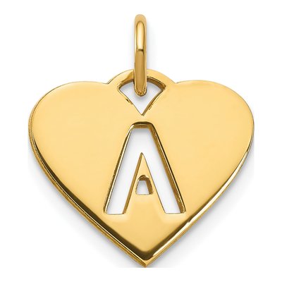 Gold-Plated Sterling Silver Heart Letter A Charm