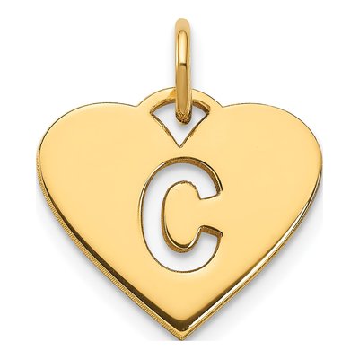 Gold-Plated Sterling Silver Heart Letter C Charm