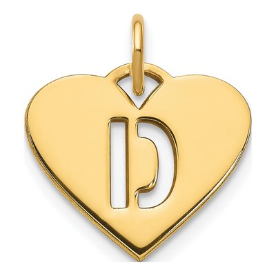 Gold-Plated Sterling Silver Heart Letter D Charm