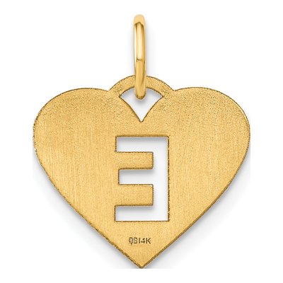 Gold-Plated Sterling Silver Heart Letter E Charm – view 3