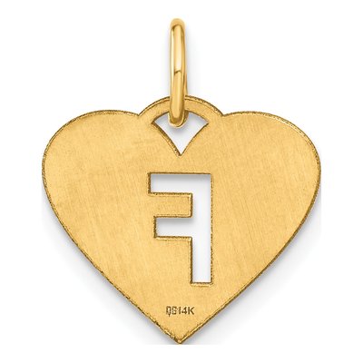 Gold-Plated Sterling Silver Heart Letter F Charm – view 4